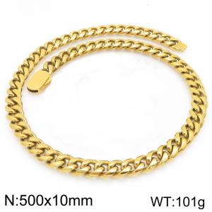SS Gold-Plating Necklace - KN303140-Z