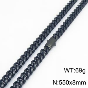 Stainless Steel Black-plating Necklace - KN303165-ZLY