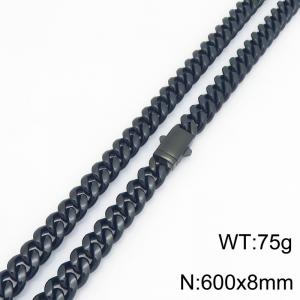 Stainless Steel Black-plating Necklace - KN303166-ZLY