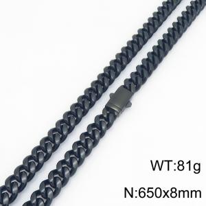 Stainless Steel Black-plating Necklace - KN303167-ZLY