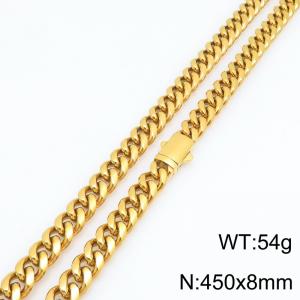 SS Gold-Plating Necklace - KN303170-ZLY