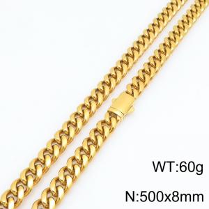SS Gold-Plating Necklace - KN303171-ZLY