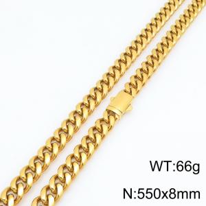 SS Gold-Plating Necklace - KN303172-ZLY