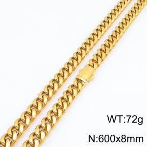 SS Gold-Plating Necklace - KN303173-ZLY