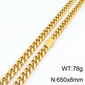 SS Gold-Plating Necklace - KN303174-ZLY