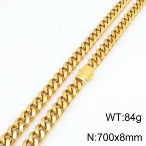 SS Gold-Plating Necklace - KN303175-ZLY