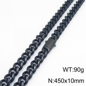 Stainless Steel Black-plating Necklace - KN303184-ZLY