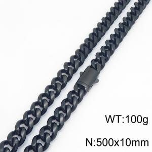 Stainless Steel Black-plating Necklace - KN303185-ZLY