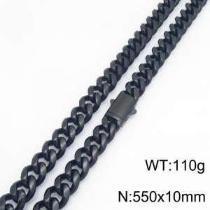 Stainless Steel Black-plating Necklace - KN303186-ZLY