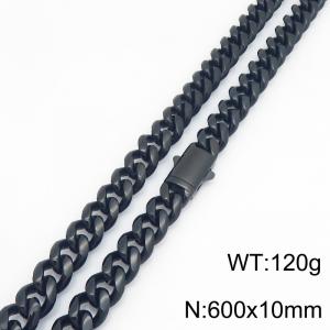 Stainless Steel Black-plating Necklace - KN303187-ZLY