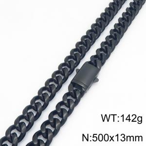 Stainless Steel Black-plating Necklace - KN303227-ZLY