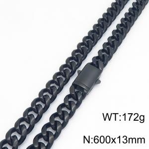 Stainless Steel Black-plating Necklace - KN303229-ZLY