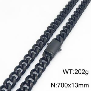 Stainless Steel Black-plating Necklace - KN303231-ZLY