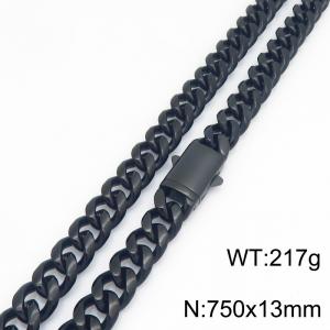 Stainless Steel Black-plating Necklace - KN303232-ZLY