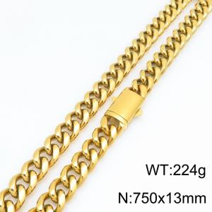 SS Gold-Plating Necklace - KN303239-ZLY