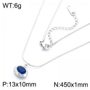 Stainless Steel Stone Necklace - KN303297-HR