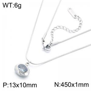 Stainless Steel Stone Necklace - KN303299-HR