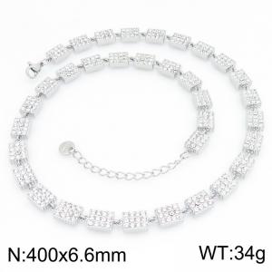 Stainless Steel Stone Necklace - KN303301-KL