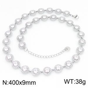 Stainless Steel Stone Necklace - KN303307-KL