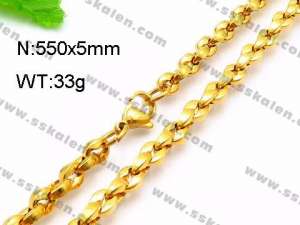 SS Gold-Plating Necklace - KN30337-Z