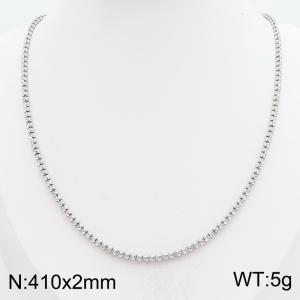 Stainless Steel Stone Necklace - KN303377-HR
