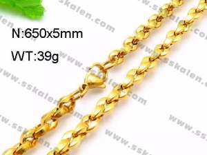 SS Gold-Plating Necklace - KN30338-Z