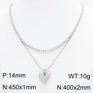 Stainless Steel Stone Necklace - KN303395-HR