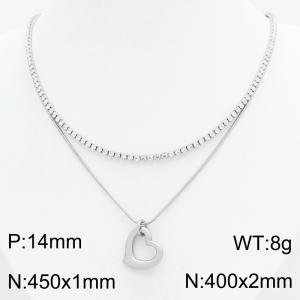 Stainless Steel Stone Necklace - KN303396-HR