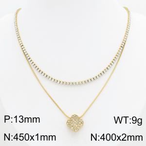 Stainless Steel Stone Necklace - KN303407-HR