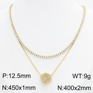 Stainless Steel Stone Necklace - KN303414-HR