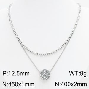 Stainless Steel Stone Necklace - KN303423-HR