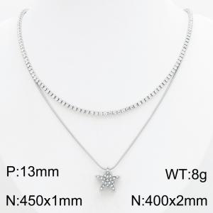 Stainless Steel Stone Necklace - KN303424-HR