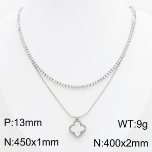 Stainless Steel Stone Necklace - KN303429-HR