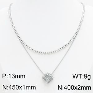 Stainless Steel Stone Necklace - KN303430-HR