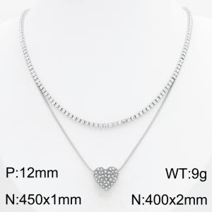 Stainless Steel Stone Necklace - KN303433-HR