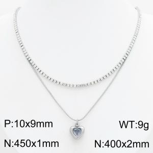 Stainless Steel Stone Necklace - KN303436-HR