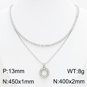 Stainless Steel Stone Necklace - KN303437-HR