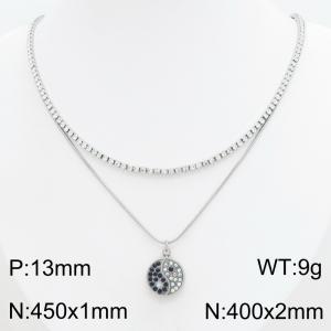 Stainless Steel Stone Necklace - KN303438-HR
