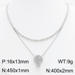 Stainless Steel Stone Necklace - KN303443-HR