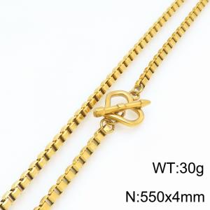 SS Gold-Plating Necklace - KN303510-Z