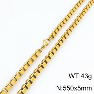 SS Gold-Plating Necklace - KN303564-Z
