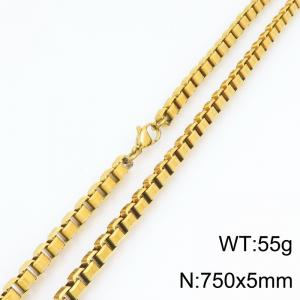 SS Gold-Plating Necklace - KN303568-Z