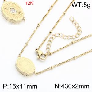 12k gold-plated stainless steel necklace - KN303578-KC