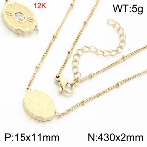 12k gold-plated stainless steel necklace - KN303579-KC