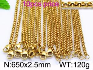 Staineless Steel Small Gold-plating Chain - KN30358-Z