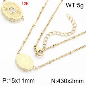 12k gold-plated stainless steel necklace - KN303580-KC