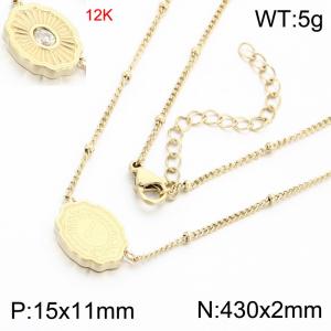 12k gold-plated stainless steel necklace - KN303582-KC