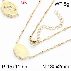 12k gold-plated stainless steel necklace - KN303585-KC