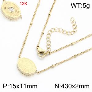 12k gold-plated stainless steel necklace - KN303586-KC