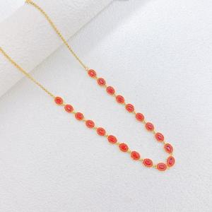 Stainless Steel Stone Necklace - KN303710-SXSJ